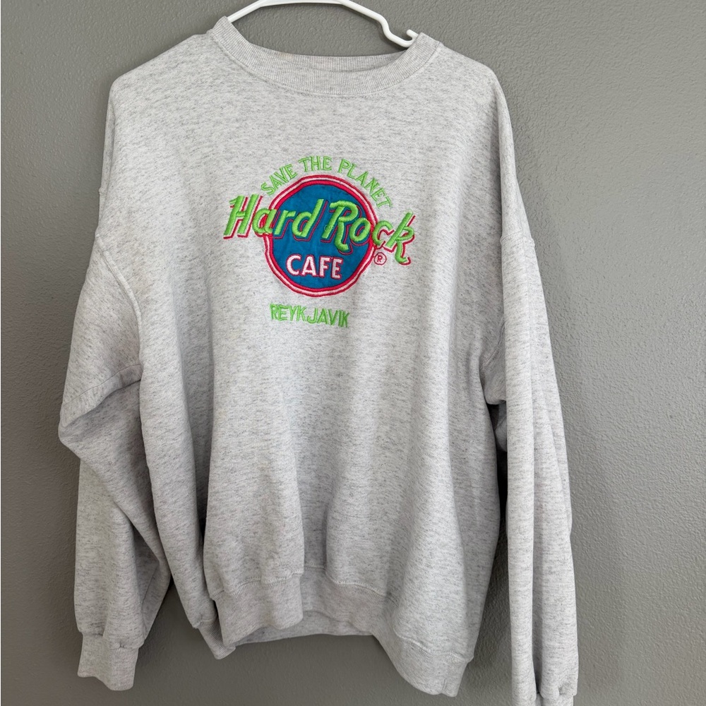 Hard Rock Cafe Light Gray Crewneck Sweater